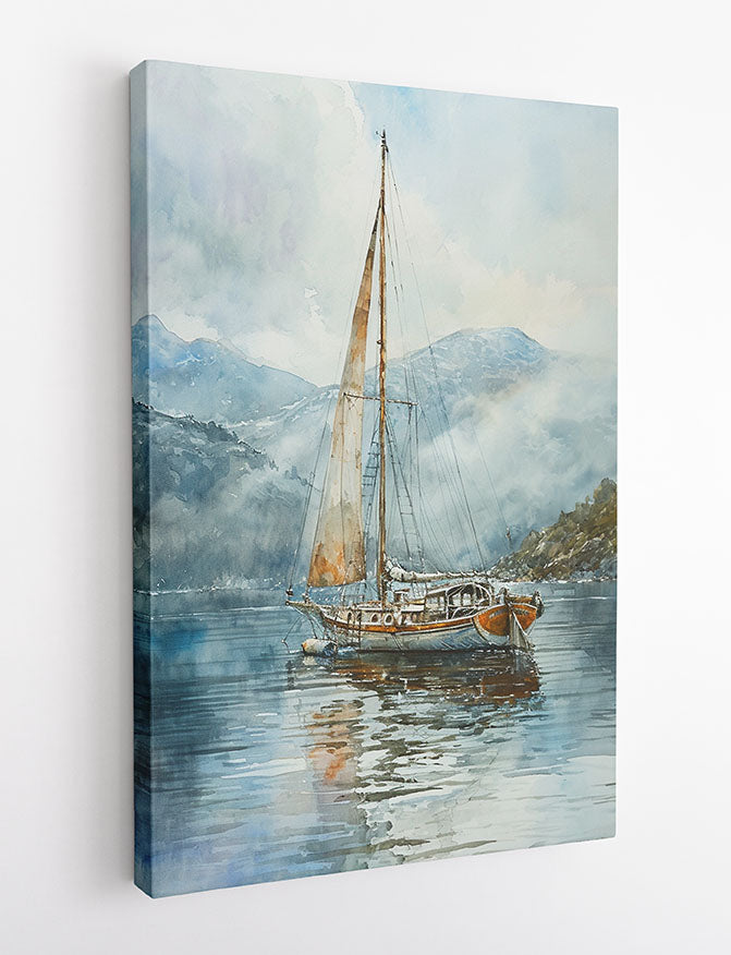 Peaceful Sailboat Canvas Wall Art & Poster – T1375 – AI Print Lab