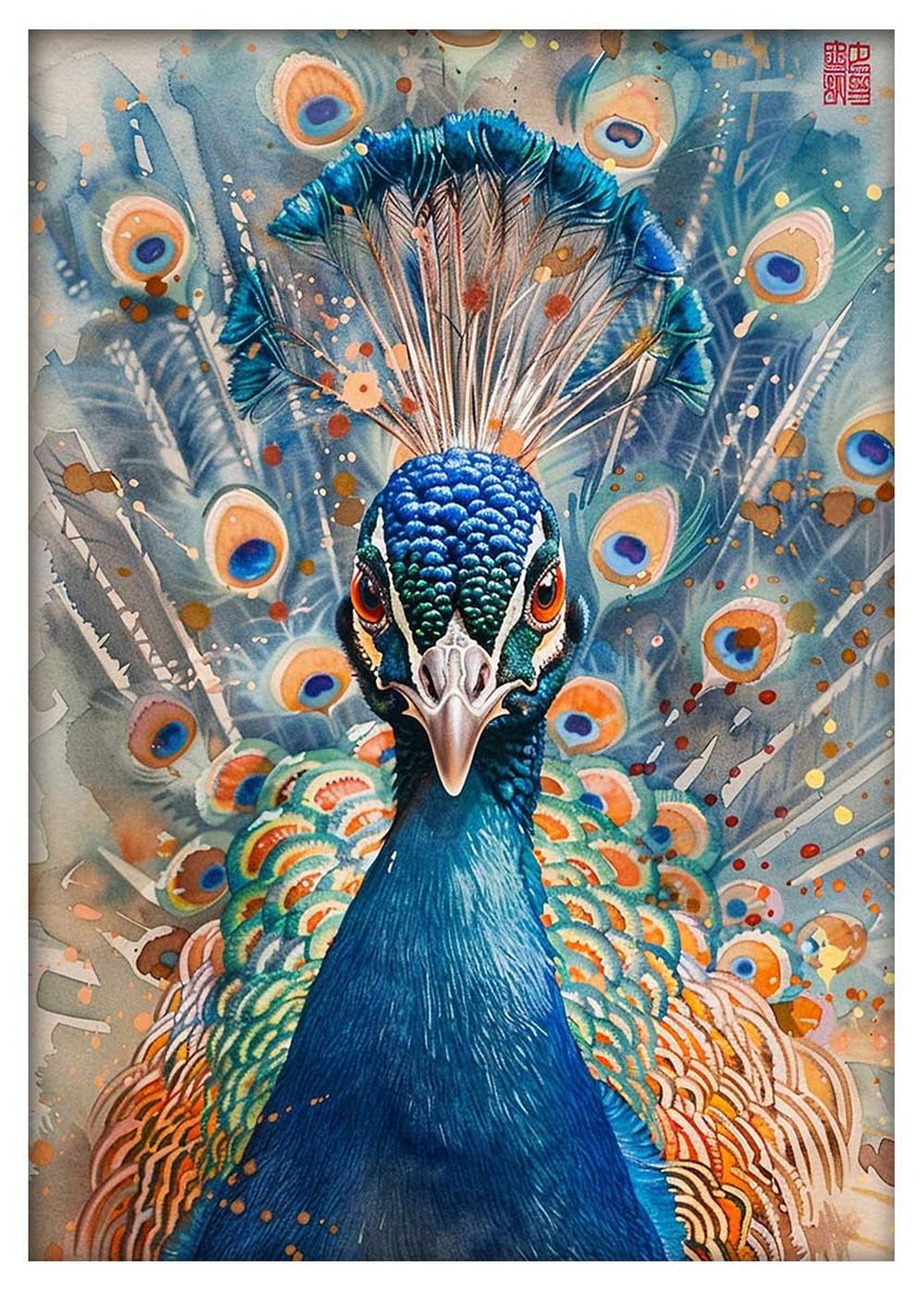 Peacock – Canvas & Poster Wall Art – T986 Wildlife Series