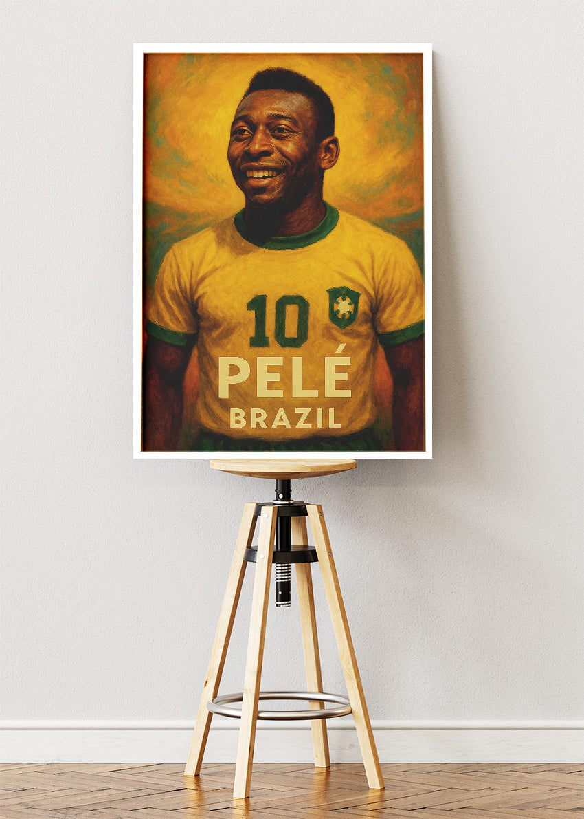 Pelé Brazil Football Wall Art | Legendary World Cup Icon Poster & Canvas