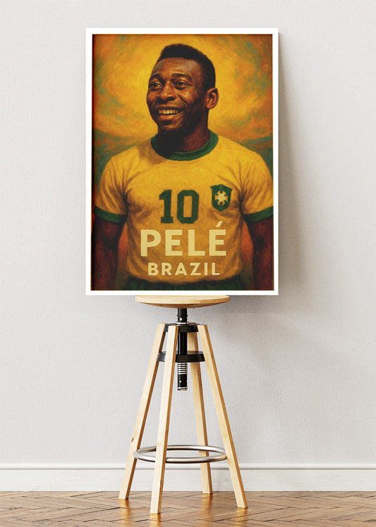 Pelé Brazil Football Wall Art | Legendary World Cup Icon Poster & Canvas