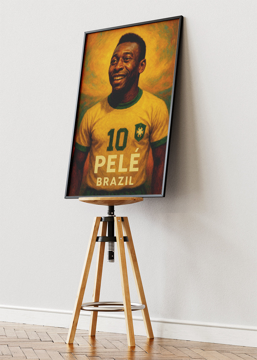 Pelé Brazil Football Wall Art | Legendary World Cup Icon Poster & Canvas