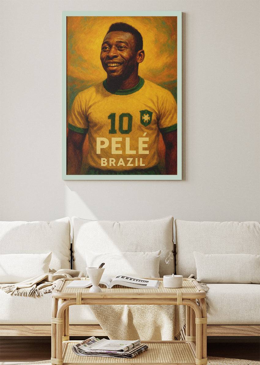 Pelé Brazil Football Wall Art | Legendary World Cup Icon Poster & Canvas