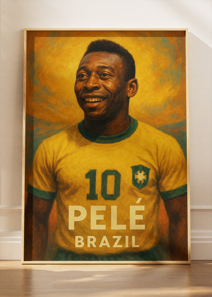Pelé Brazil Football Wall Art | Legendary World Cup Icon Poster & Canvas