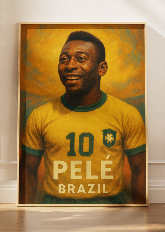 Pelé Brazil Football Wall Art | Legendary World Cup Icon Poster & Canvas
