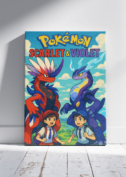 Pokémon Scarlet & Violet Wall Art | Koraidon and Miraidon Legendary Paldea Gaming Poster & Canvas