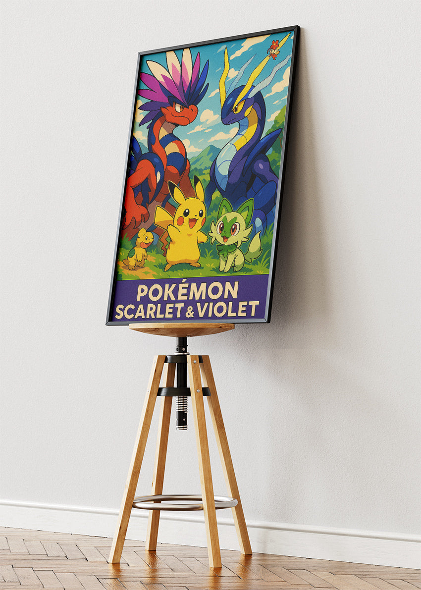 Pokémon Scarlet & Violet Wall Art | Paldea Legendary Koraidon Miraidon Gaming Poster & Canvas