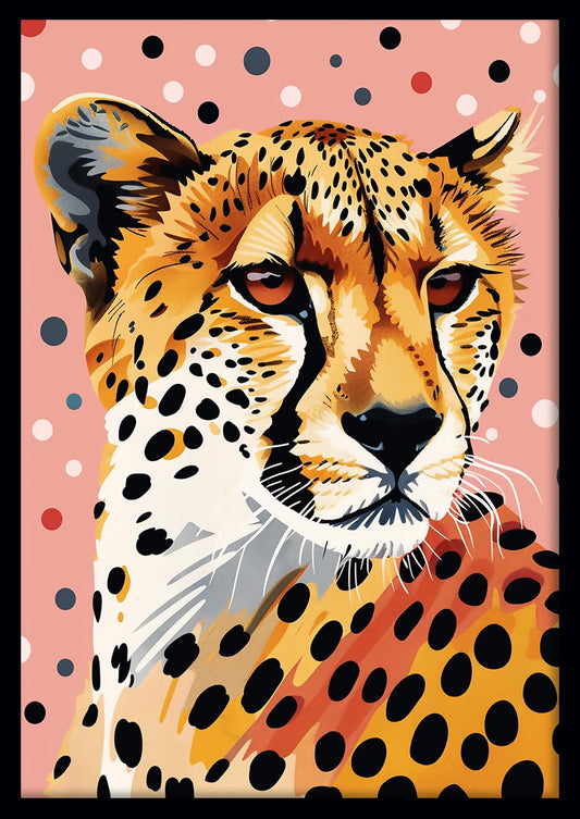 Pop Art Cheetah – Bold Safari Animal Canvas Wall Art – T861 – AiPrintLab