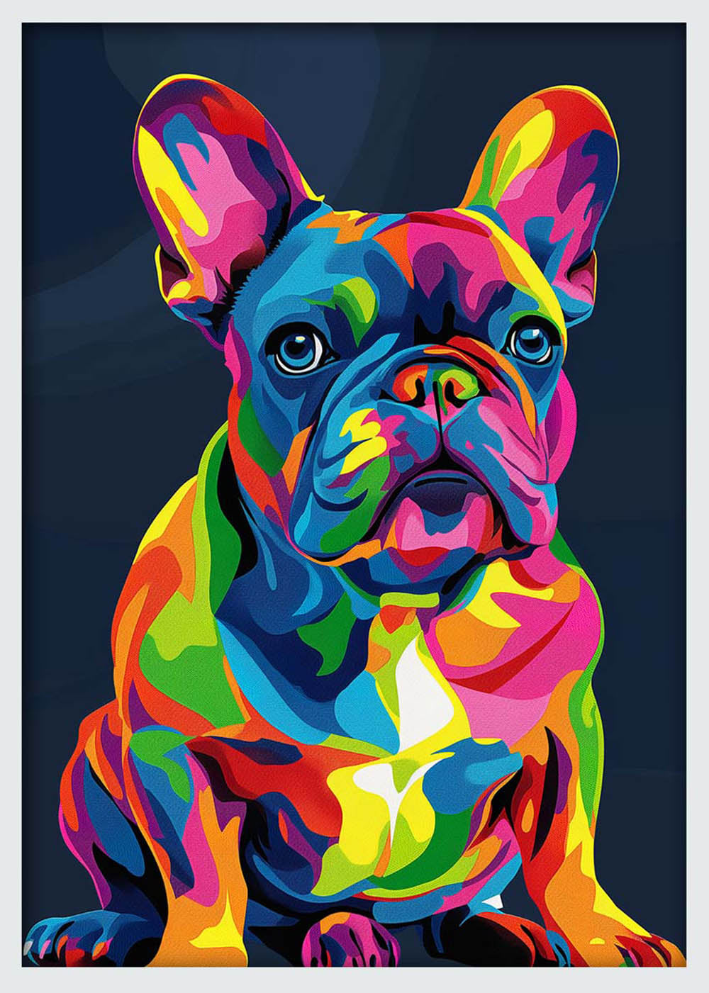 Pop Art French Bulldog – Vibrant Colorful Dog Canvas & Poster Wall Print – T1077 – AiPrintLab