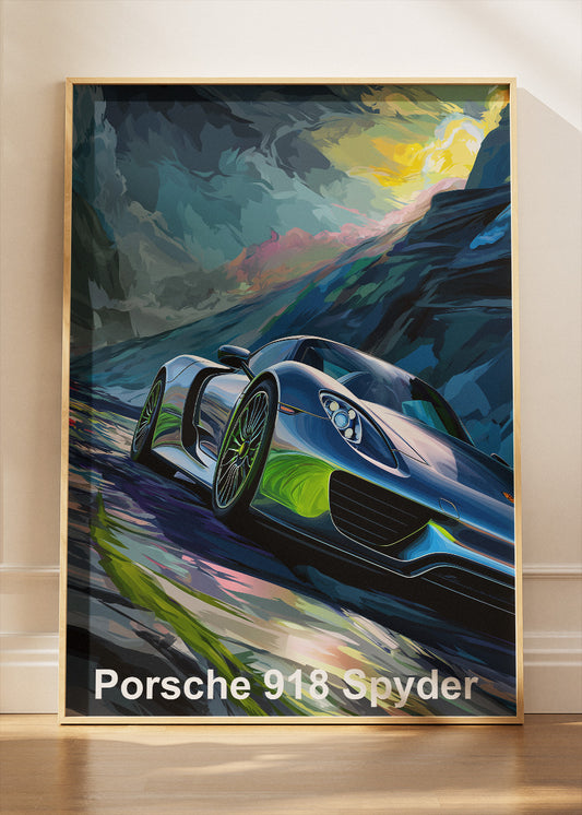 Porsche 918 Spyder Mountain Drive Canvas Print & Poster – Cinematic Hypercar Wall Art – AI PRINT LAB