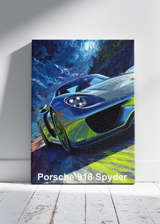 Porsche 918 Spyder Performance Canvas Print & Poster – Luxury Hypercar Wall Art – AI PRINT LAB