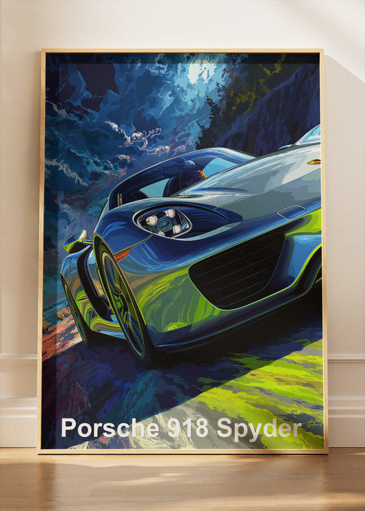 Porsche 918 Spyder Performance Canvas Print & Poster – Luxury Hypercar Wall Art – AI PRINT LAB