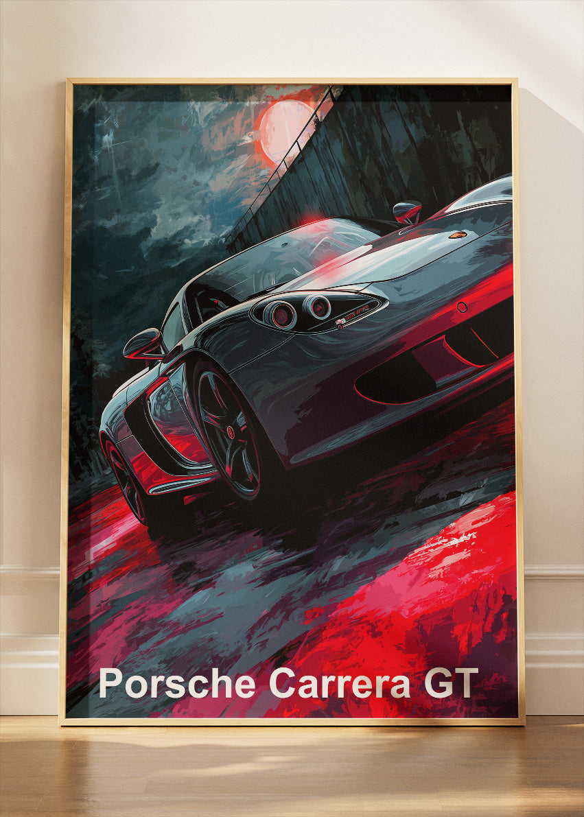 Porsche Carrera GT Night Edition Canvas Print & Poster – Cinematic Supercar Wall Art – AI PRINT LAB