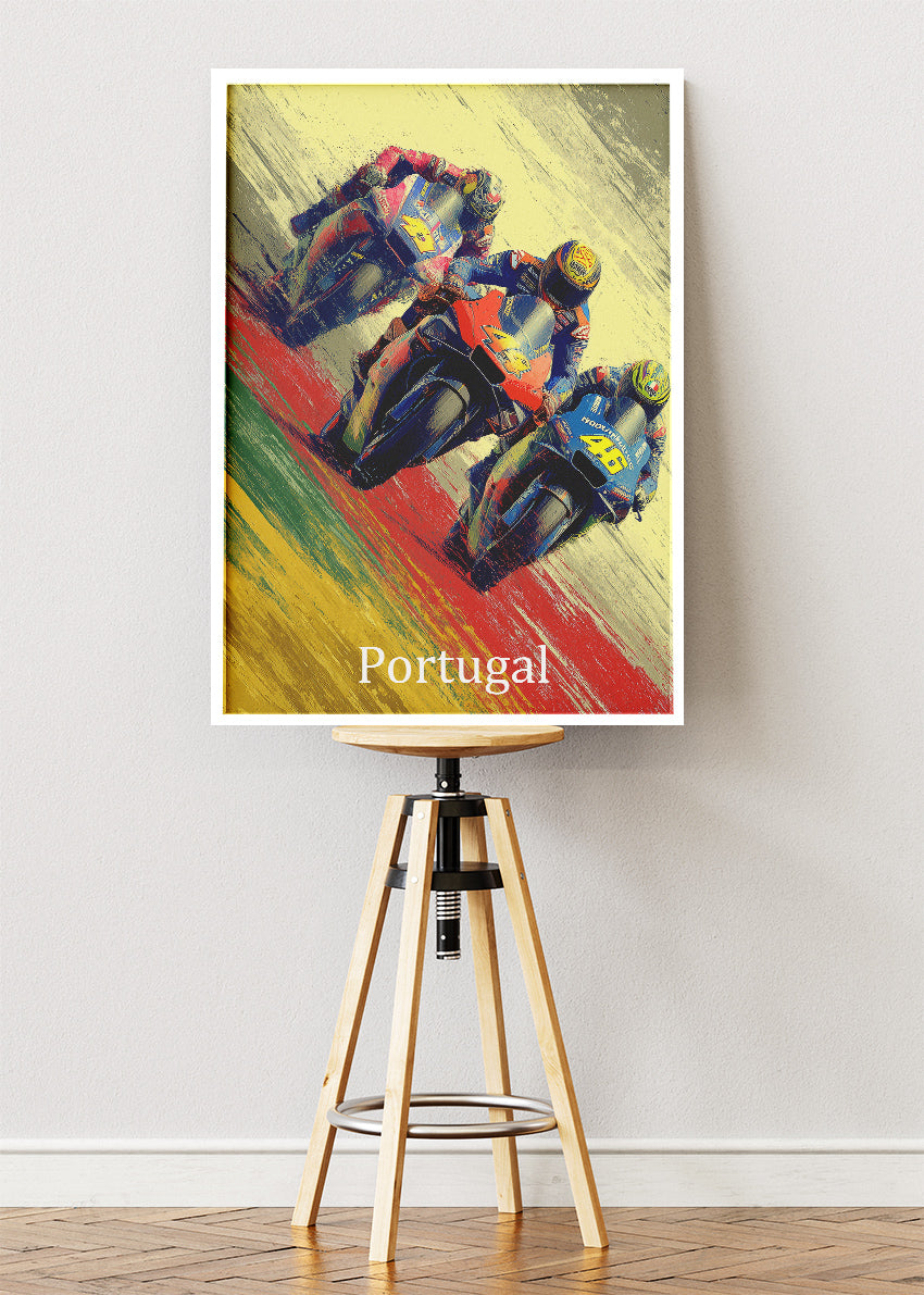 Portugal Moto Racing Poster Canvas & Print – AI PRINT LAB