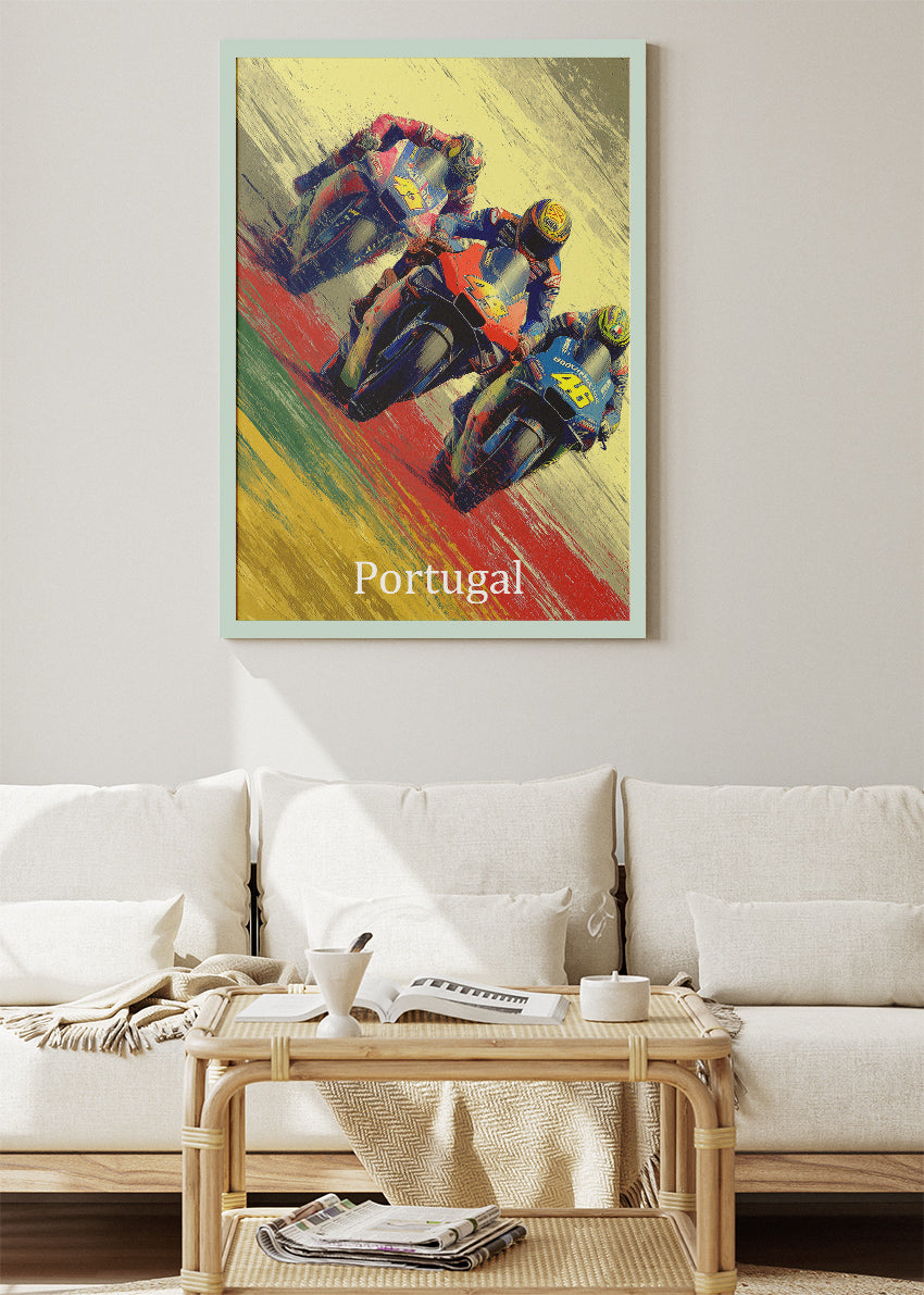 Portugal Moto Racing Poster Canvas & Print – AI PRINT LAB