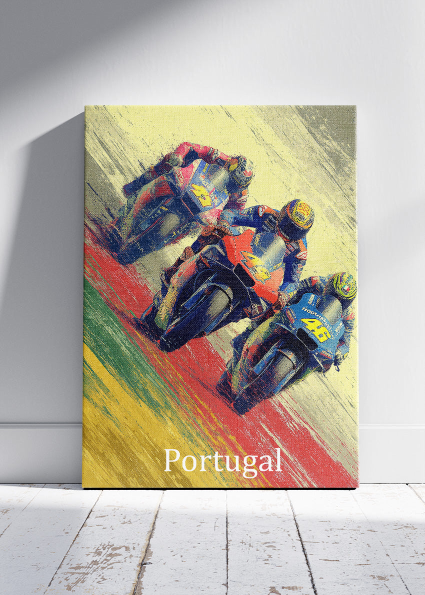 Portugal Moto Racing Poster Canvas & Print – AI PRINT LAB