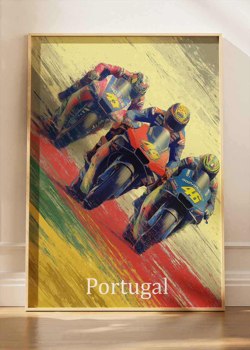 Portugal Moto Racing Poster Canvas & Print – AI PRINT LAB