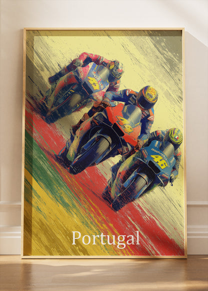 Portugal Moto Racing Poster Canvas & Print – AI PRINT LAB