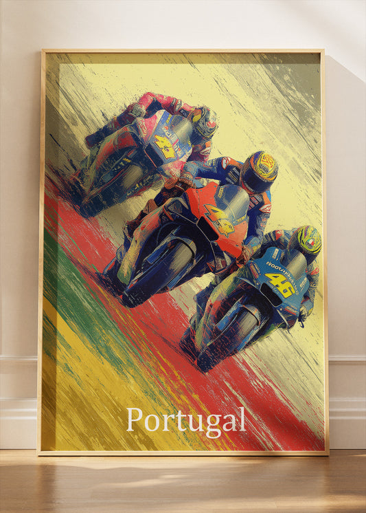 Portugal Moto Racing Poster Canvas & Print – AI PRINT LAB