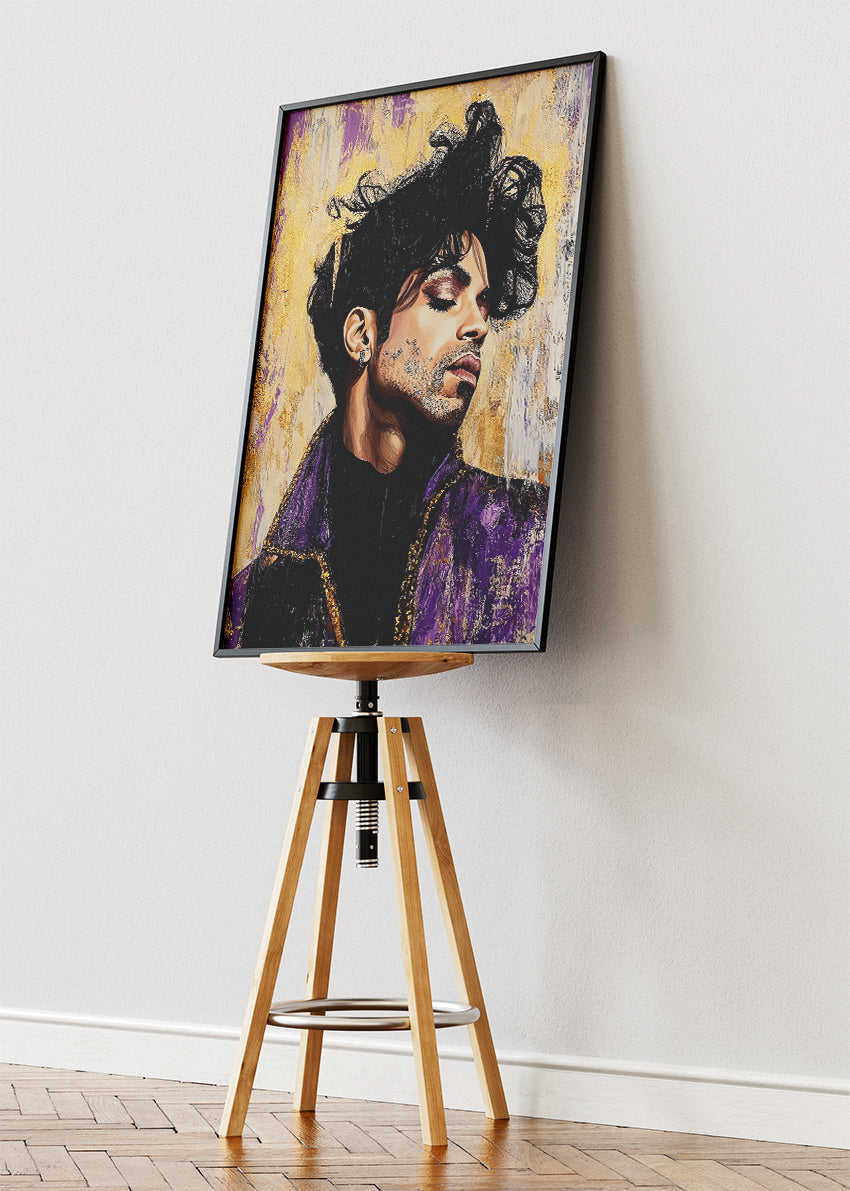 Prince Purple Icon Portrait Wall Art Poster & Canvas Print
