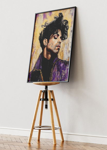 Prince Purple Icon Portrait Wall Art Poster & Canvas Print