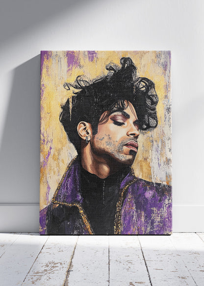 Prince Purple Icon Portrait Wall Art Poster & Canvas Print
