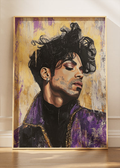 Prince Purple Icon Portrait Wall Art Poster & Canvas Print