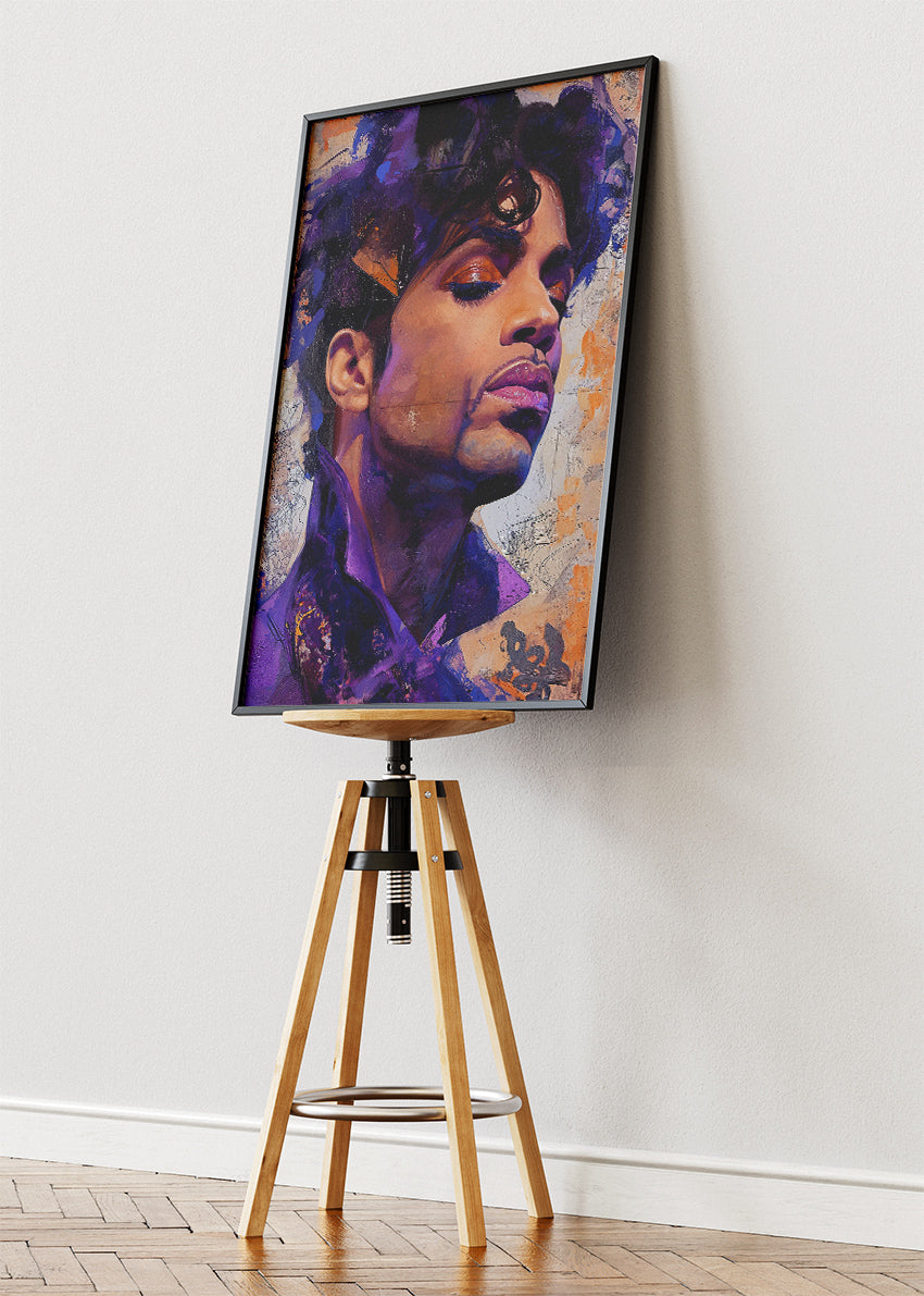 Prince Purple Rain Inspired Portrait Wall Art Poster & Canvas Print – Iconic Music Legend Artwork