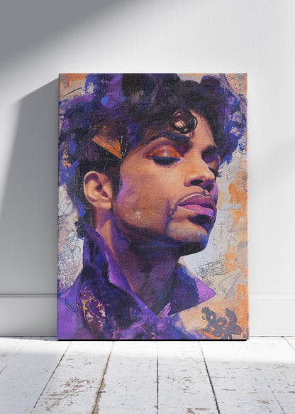 Prince Purple Rain Inspired Portrait Wall Art Poster & Canvas Print – Iconic Music Legend Artwork