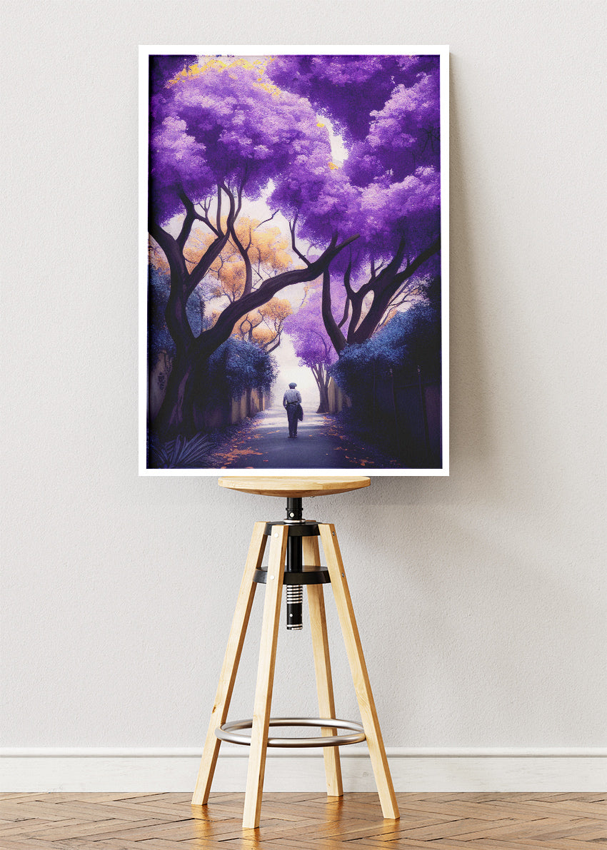 Purple Blossom Path Dreamscape Canvas & Poster Print – AI PRINT LAB