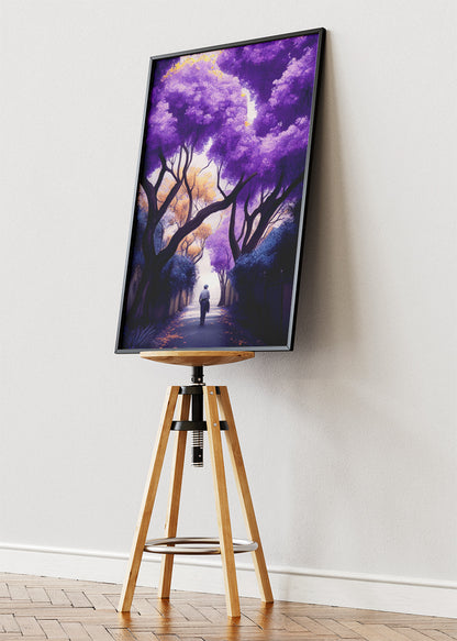 Purple Blossom Path Dreamscape Canvas & Poster Print – AI PRINT LAB