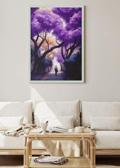 Purple Blossom Path Dreamscape Canvas & Poster Print – AI PRINT LAB