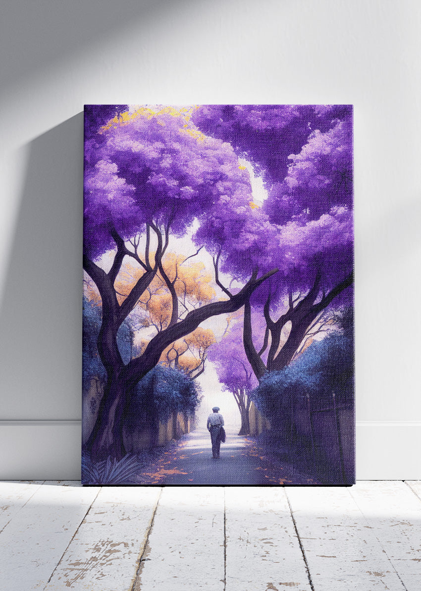 Purple Blossom Path Dreamscape Canvas & Poster Print – AI PRINT LAB