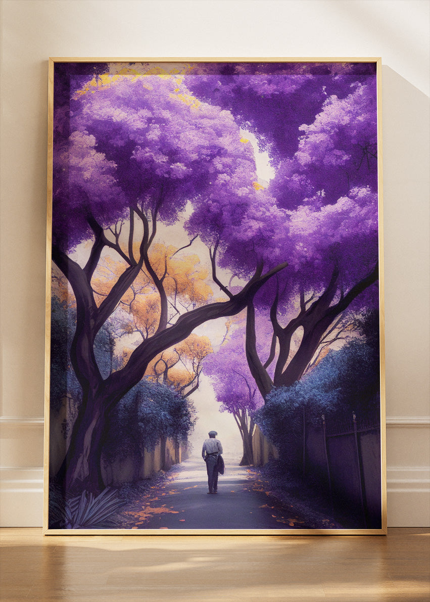 Purple Blossom Path Dreamscape Canvas & Poster Print – AI PRINT LAB