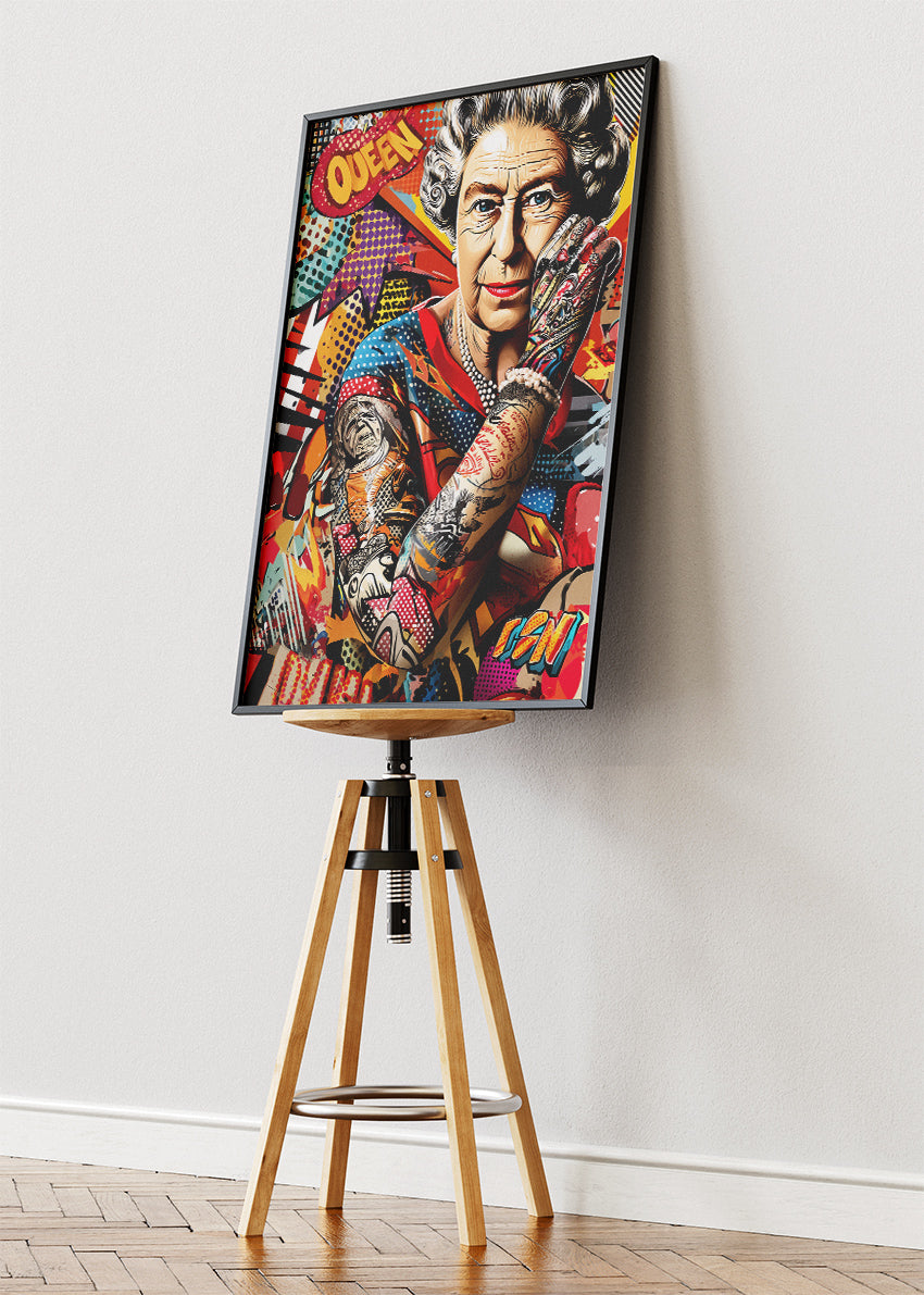 Queen Pop Art Portrait Wall Art Poster & Canvas Print