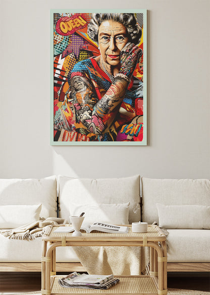 Queen Pop Art Portrait Wall Art Poster & Canvas Print