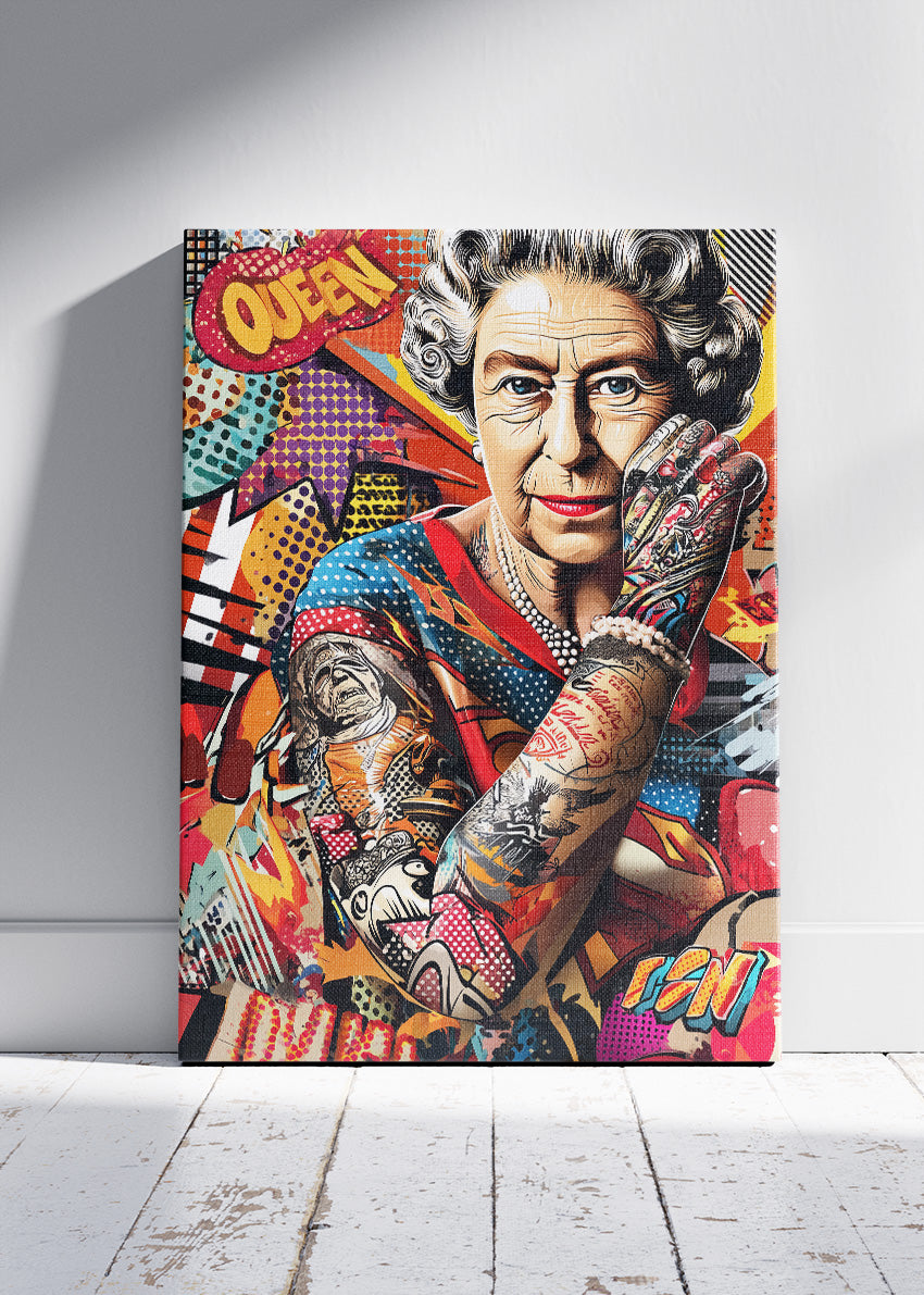 Queen Pop Art Portrait Wall Art Poster & Canvas Print