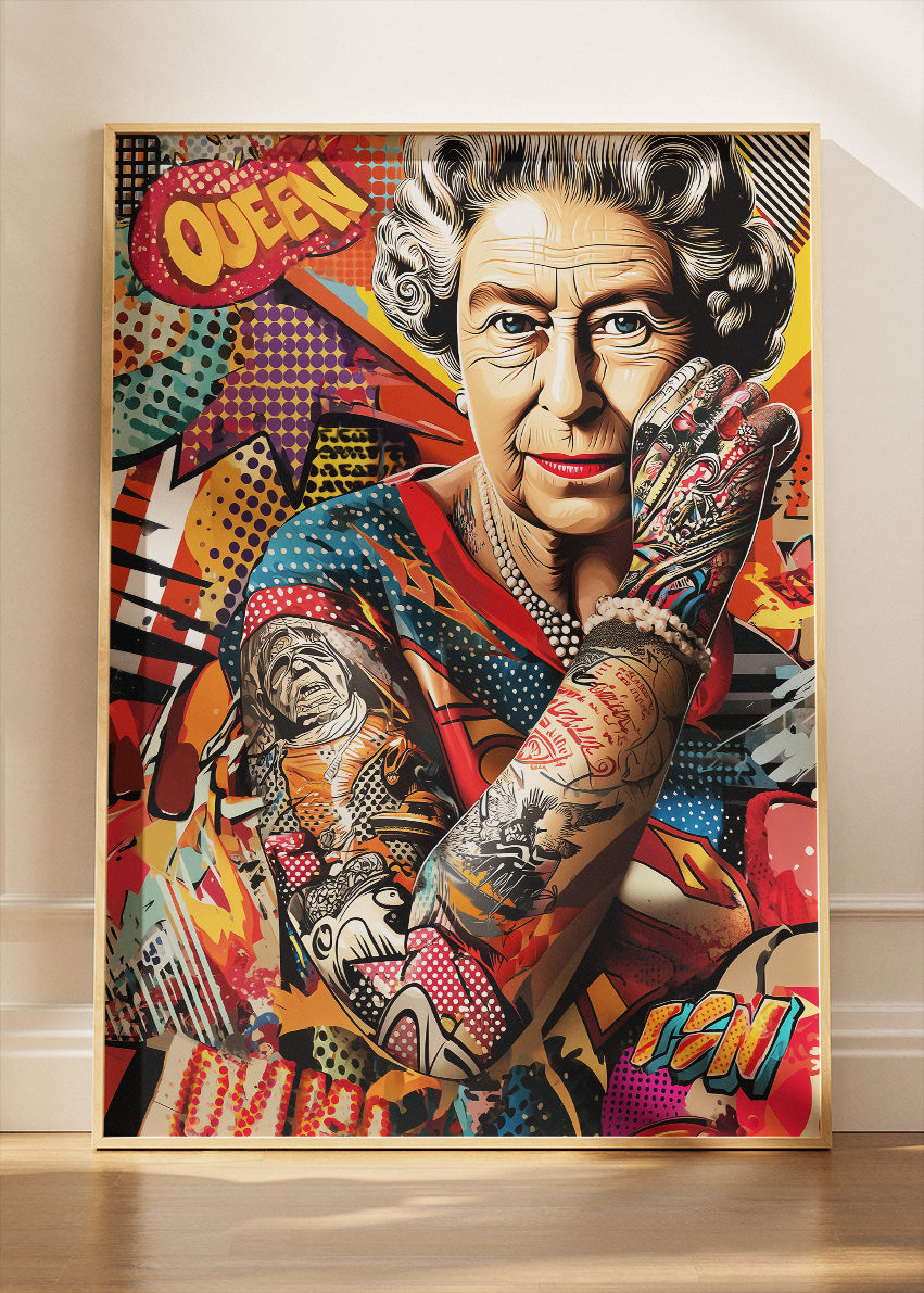 Queen Pop Art Portrait Wall Art Poster & Canvas Print