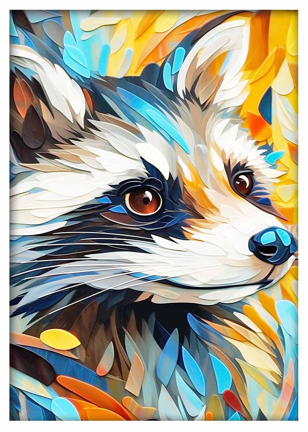 Raccoon Canvas & Poster Wall Art T422 Wildlife Series