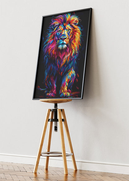 Rainbow Lion Pop Art Canvas & Poster Print – AI PRINT LAB