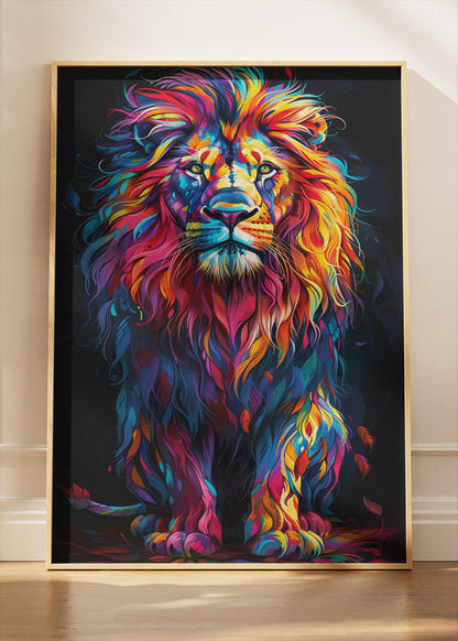 Rainbow Lion Pop Art Canvas & Poster Print – AI PRINT LAB