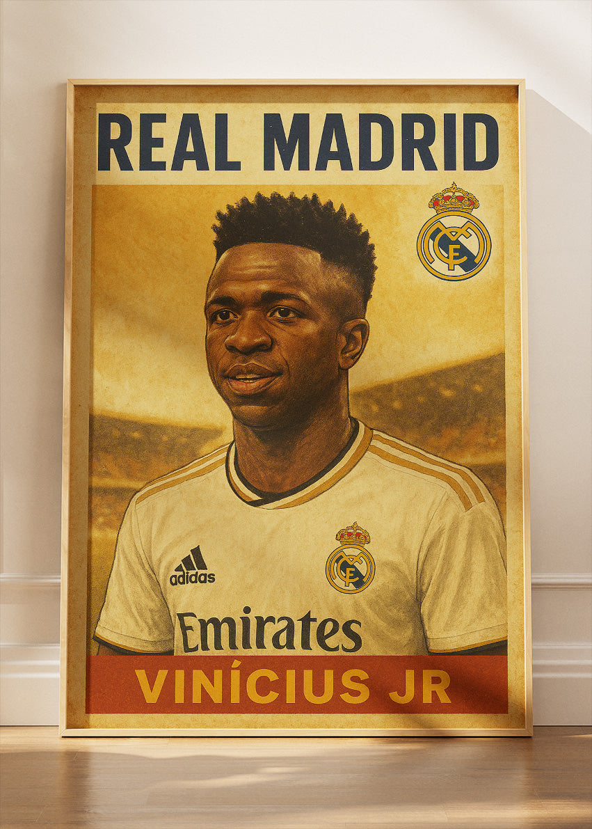 Real Madrid Vinícius Jr Wall Art | Iconic Football Poster & Canvas