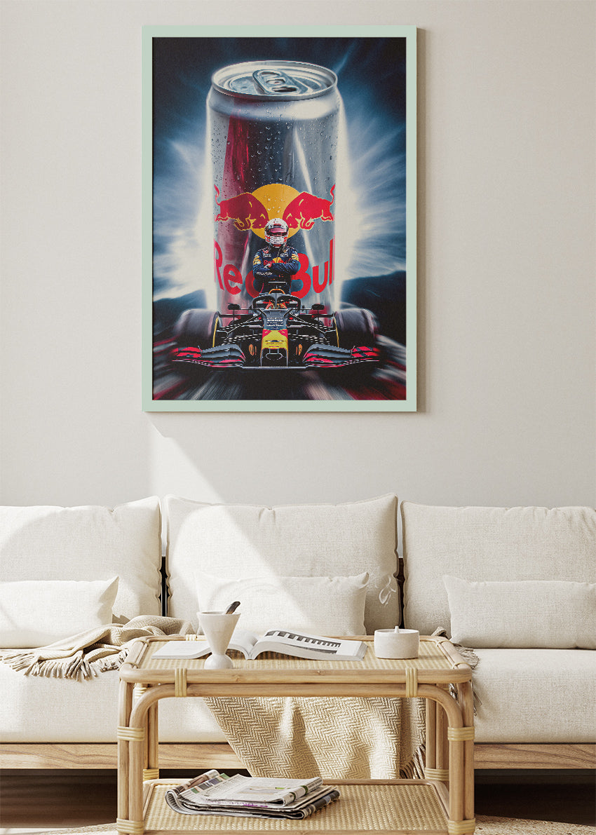 Red Bull Formula 1 Racing Poster Energy Drink Edition Canvas & Print – AI PRINT LAB