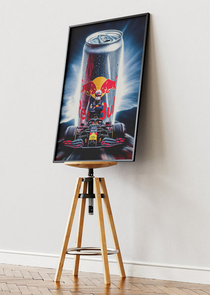 Red Bull Formula 1 Racing Poster Energy Drink Edition Canvas & Print – AI PRINT LAB