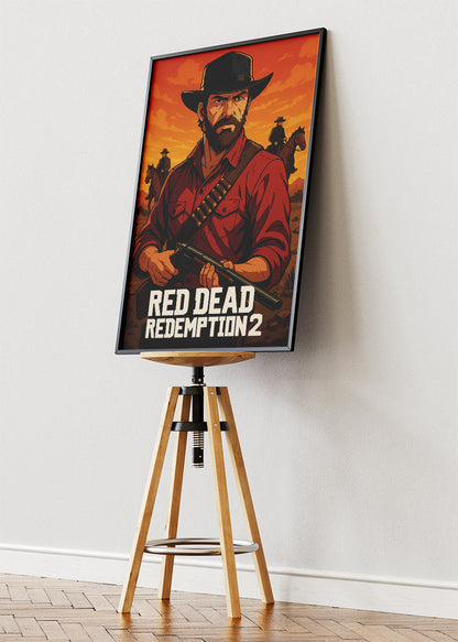 Red Dead Redemption 2 Wall Art | Iconic Western Cowboy Gaming Poster & Canvas