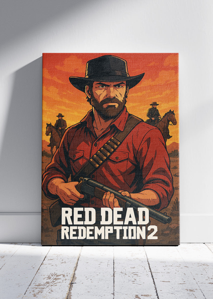 Red Dead Redemption 2 Wall Art | Iconic Western Cowboy Gaming Poster & Canvas