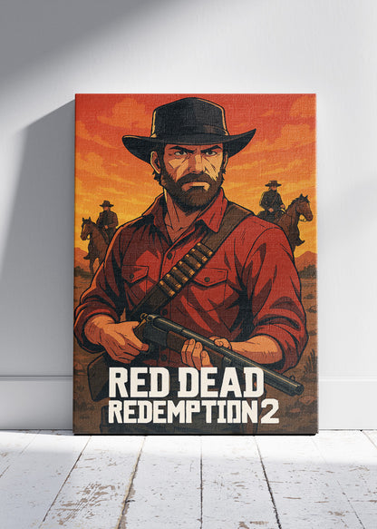 Red Dead Redemption 2 Wall Art | Iconic Western Cowboy Gaming Poster & Canvas