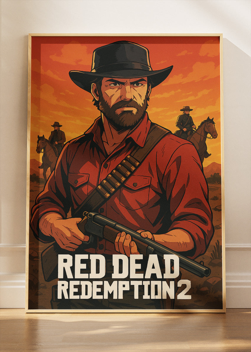 Red Dead Redemption 2 Wall Art | Iconic Western Cowboy Gaming Poster & Canvas
