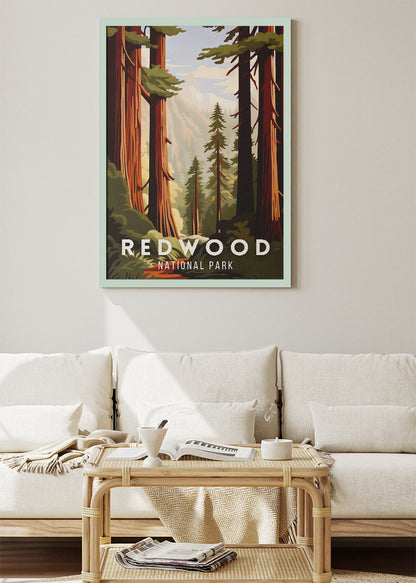 Redwood National Park Poster & Canvas Print – California Forest Landscape Wall Art