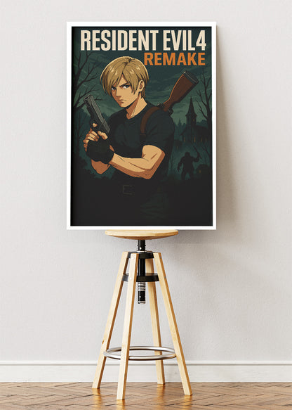 Resident Evil 4 Remake Survival Horror Gaming Wall Art Poster & Canvas