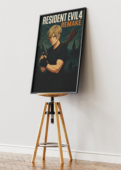 Resident Evil 4 Remake Survival Horror Gaming Wall Art Poster & Canvas
